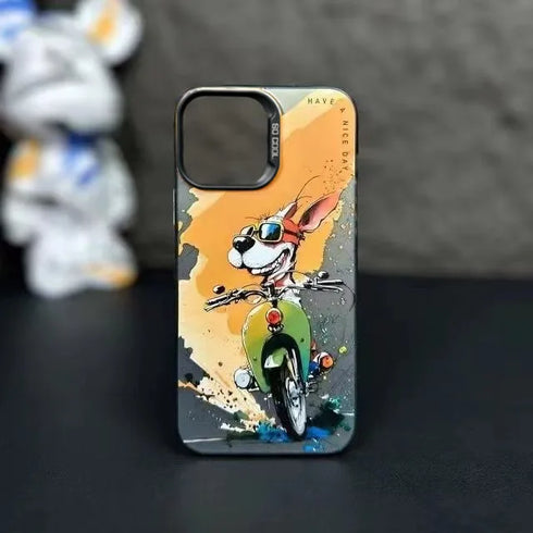 Max Protective Sleeve Fashion Graffiti- Cartoon Animal Pattern Matte iPhone Case