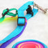 Rainbow Pet Collar Harness & Leash Set – Colorful Soft and Durable Nylon Walking Harness