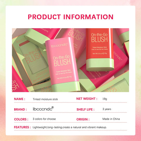 Long-Lasting, Lightweight, and Buildable Cream Blush Stick for Cheeks, Lips, and Eyes – Matte and Dewy Finish for Natural, Vibrant Makeup