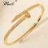 Trendy Copper with Zirconium Plant Design Bangle Bracelet for Women – Gold Plated, Simple & Elegant Jewelry