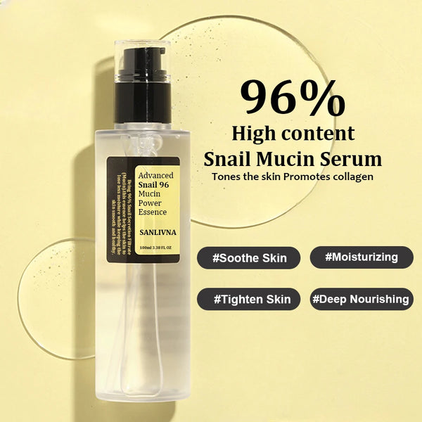 snail Mucin 96% Power Repairing Essence – 100ml Hydrating and Firming Face Serum with Snail Secretion Filtrate for Moisturizing, Skin Gloss Enhancement, and Soothing Care