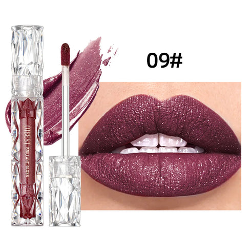 QIBEST Diamond Glitter Liquid Lipstick – Long-Lasting, Moisturizing & Waterproof Shimmer Lip Gloss