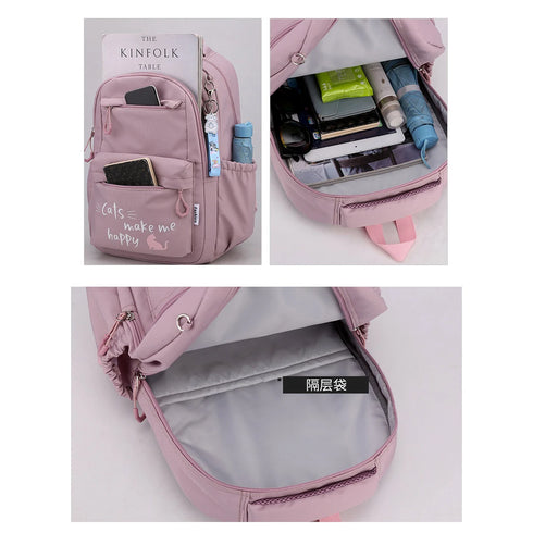 Girl's Pink School Backpack - Stylish and Functional Bag for Women - Primary and High School Bag