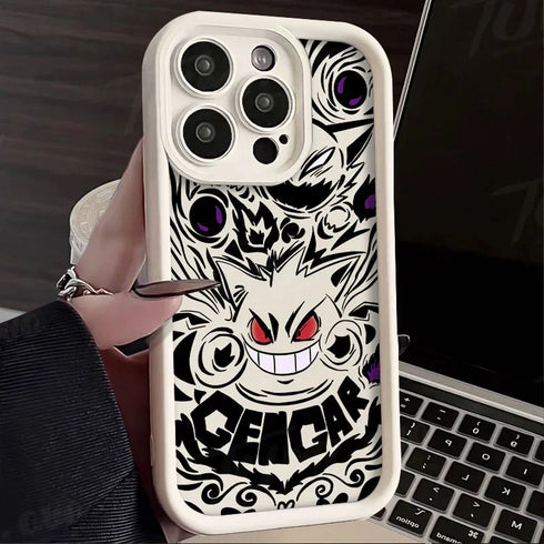 Luxury Gengar Phone Case for iPhone 15 to SE - Soft Silicone Shockproof Back Cover