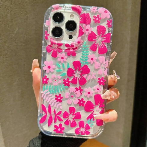 Elegant Transparent Floral Phone Case – Durable, Washable, and Non-Slip Protection for Apple iPhones