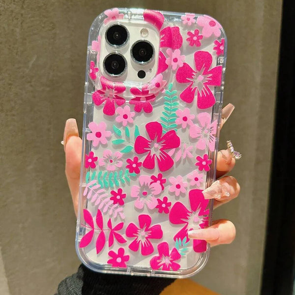 Elegant Transparent Floral Phone Case – Durable, Washable, and Non-Slip Protection for Apple iPhones