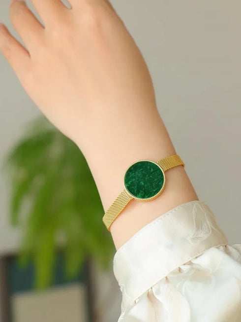 Elegant 925 Sterling Silver Natural Green Jade Bracelet for Women – Luxury Fine Jewelry