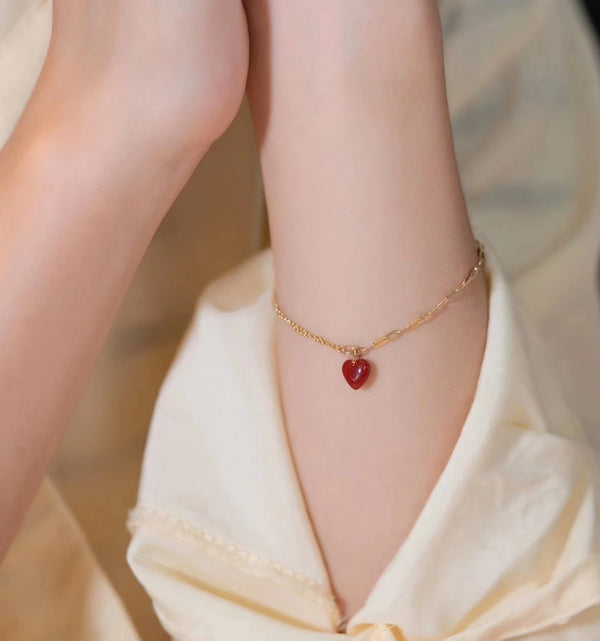 18K Gold Carnelian Bracelet for Women - Adjustable Red Chalcedony Jewelry with Certification