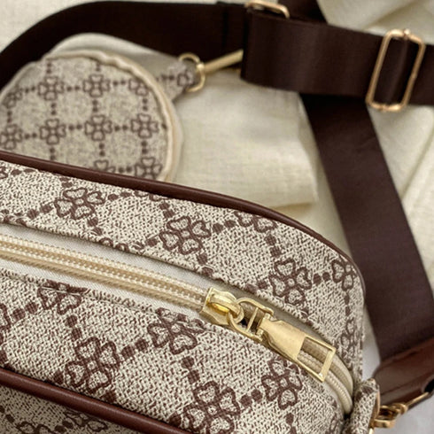 Vintage Plaid PU Leather Tote Bag for Women – Fashion Shoulder & Crossbody Handbag