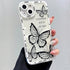 Elegant Pink Butterfly Pattern Phone Case – Soft TPU Border Cover for iPhone 15, 14, 13, 12, 11, Pro Max, XS, XR, X, SE, 8, 7