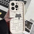 Funny Cats Graffiti Dog Soft Case for iPhone – Matte Anti-Scratch, Anti-Fingerprint Half-Wrapped Cover for iPhone 15 Pro Max, 14, 13, 12, 11, XS, XR, 7, 8 Plus, SE 2