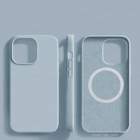Liquid Silicone Magnetic Cases For iPhone 15 14 11 13 12 Pro Max Plus For Magsafe Case Wireless Charge Cover Phone Accessories