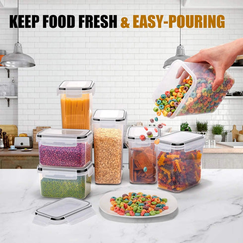 7-Piece BPA-Free Airtight Food Storage Container Set with Labels and Pen