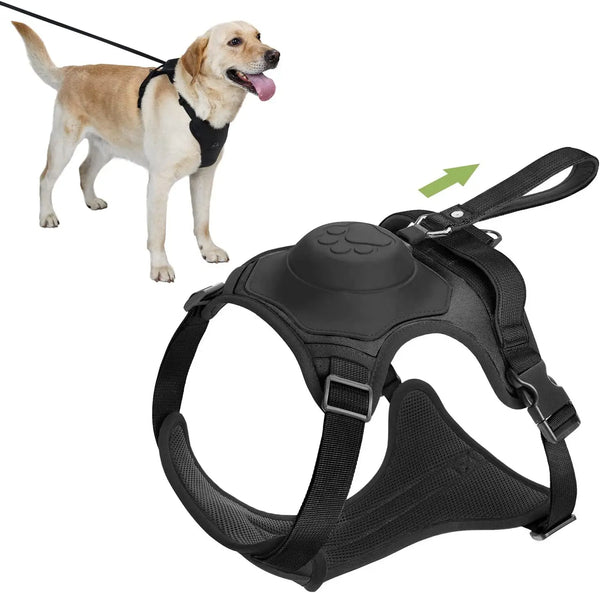 2 in 1 No Pull Dog Harness with Retractable Leash - Adjustable Breathable Dog Vest