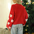 Women’s Christmas Santa Knit Sweater – Festive Long Sleeve Pullover with Furry Details