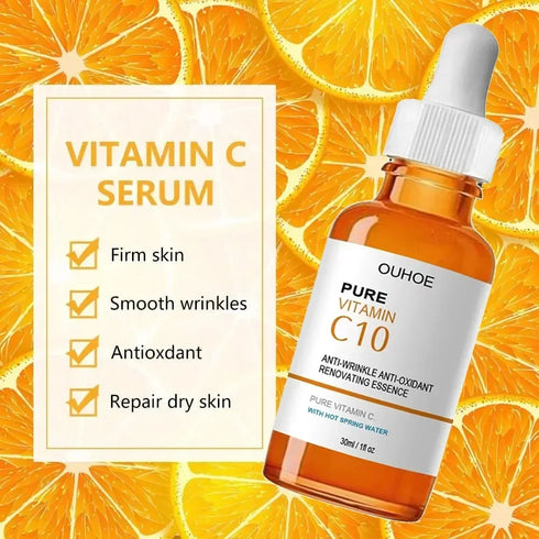 Vitamin C Serum 10ml – Dark Spot Corrector, Anti-Aging Brightening Gel Essence for Smooth and Even Skin Tone