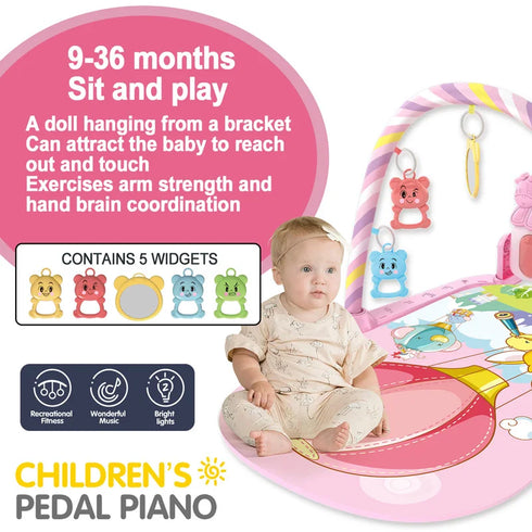 Kick and Play Piano Tummy Time Mat – Multi-Stage Baby Gym with Music & Lights