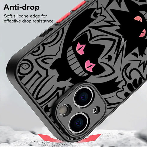 Pokemon Gengar & Mewtwo Case for iPhone 6 to 15 Pro Max, SE, Mini, XS, XR