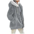 Women's Thick Cashmere & Polyester Hooded Jacket – Streetwear Style for Winter