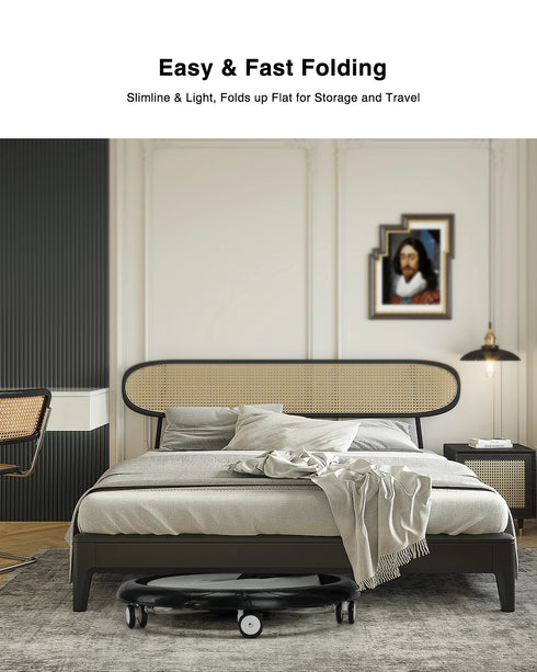 Foldable Baby Walker with Adjustable Height and Smooth Silent Wheels