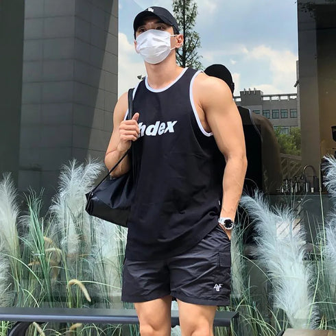 Sleeveless Tank Tops for Men-Cotton Fitness Vest