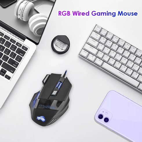 5500 DPI Wired Gaming Mouse-USB Optical Backlit Mice