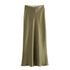 Elegant Satin Mid-Calf Skirt for Women by – Office Lady Style
