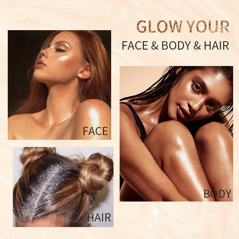 Illuminating Moisturizing Contour Makeup for Full Body Radiance – Long-Lasting Sequin-Infused Glow for Skin Brightening and Definition – 100g Single Unit