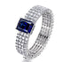 925 Sterling Silver Sapphire Charm Bracelet for Women - Elegant Party Jewelry with Certificate