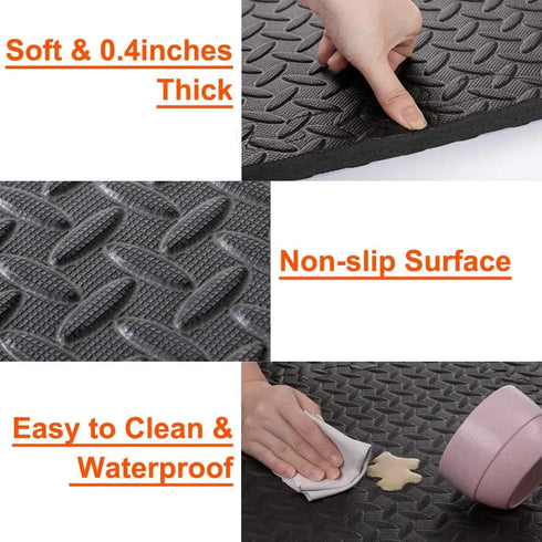 Puzzle Fitness Mat – EVA Interlocking Foam Floor Tiles for Sports Protection, Yoga and Home Gym