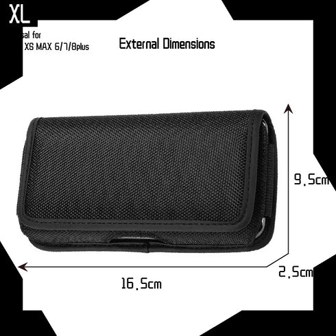 Mobile Phone Waist Bag Nylon Holster Fanny Pack with Belt Loop 4 Sizes