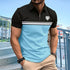 Men's summer beach T-shirt, striped printed casual polo, new fashion