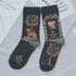 Flame Pattern Crew Socks for Men & Women - Cotton Blend Breathable Casual Socks, Anti-Friction, Sweat-Absorbing, Winter Warm Comfort