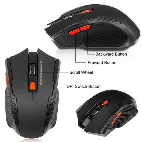 2.4GHz Wireless Mouse-2000DPI 6 Optical Gaming Mouse