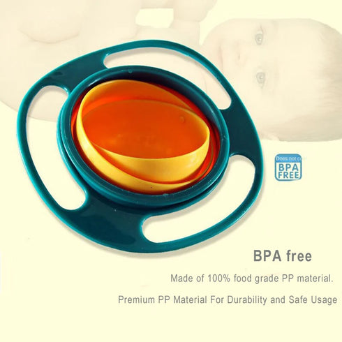 Innovative 360° Rotating Spill-Proof Baby Bowl – BPA-Free and Child-Friendly