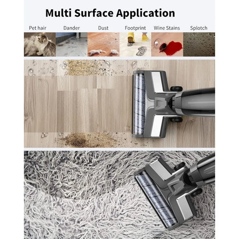 Cordless Wet Dry Vacuum Cleaner - Smart 3in1 Hardwood Floor Mop with Self Cleaning