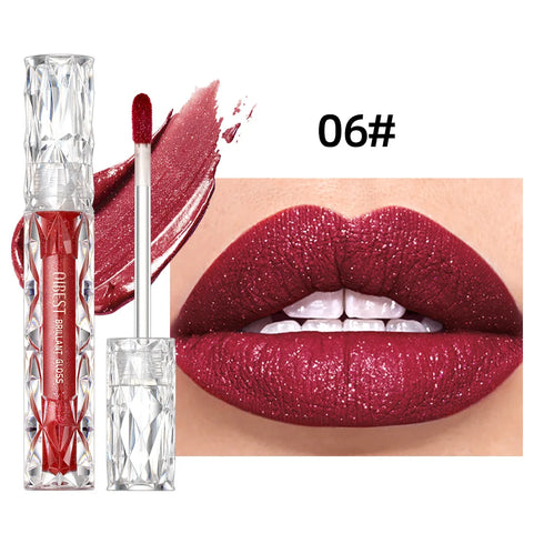 QIBEST Diamond Glitter Liquid Lipstick – Long-Lasting, Moisturizing & Waterproof Shimmer Lip Gloss