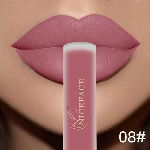 NICEFACE 34 Color Matte Liquid Lip Gloss – Long-Lasting, Waterproof & Hydrating Lip Makeup