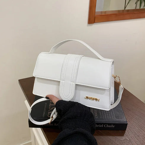 Unisex Small Square PU Leather Crossbody Bag – Versatile Single Shoulder Satchel for Spring 2025