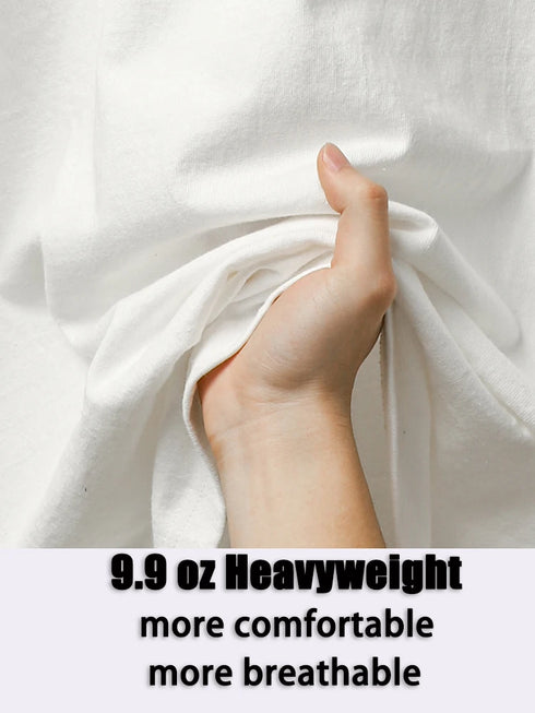 Dukeen Oversized Summer T Shirts for Men-280gsm Cotton Plain Short Sleeve Top