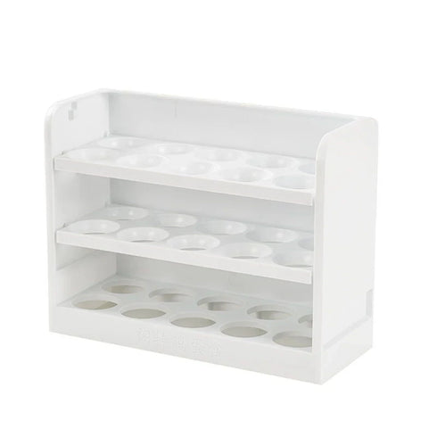 New Rotating 30-Grids Egg Storage Box – 3-Tier Space-Saving Organizer