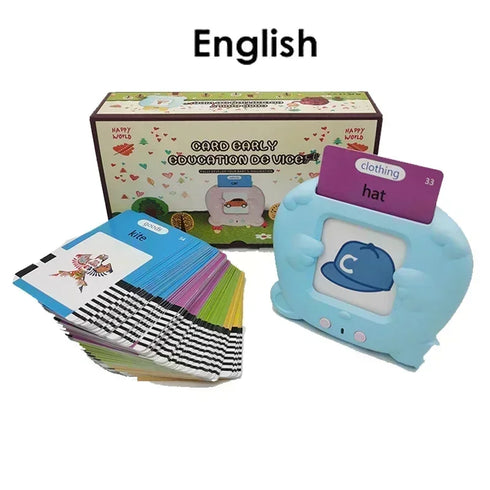 Interactive Kids Learning Machine with Talking Flash Cards - Multilingual Educational Toy for Ages 3-12, Rechargeable Audio Book