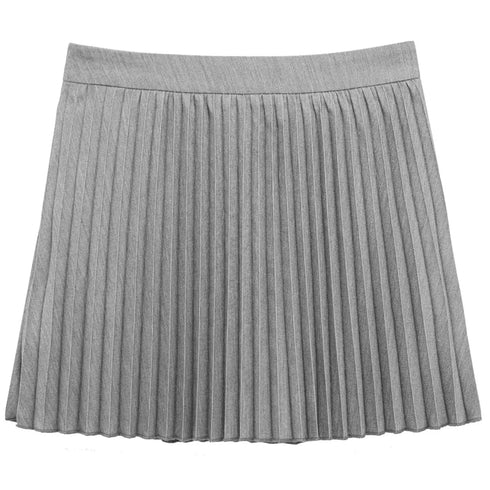 Women’s Pleated Mini Skirt with Natural Waistline – Casual Slight Stretch Blended Polyester Skirt for Summer 2025