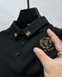 Men’s Casual Polo Shirt – Breathable Fabric with Badge Detail for Everyday Wear