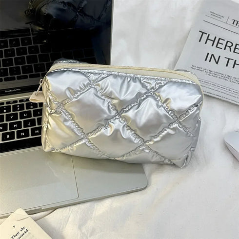 Korean PU Love Bow Cosmetic Bag Makeup Pouch Travel Cosmetic Organizer Pocket Multi-function Makeup Lipstick Storage Bag Handbag