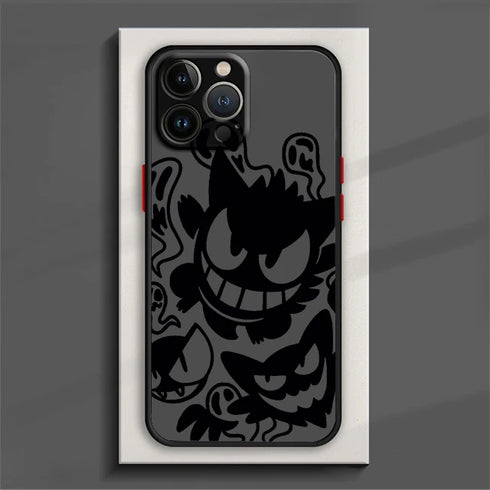 Pokemon Cool Gengar Phone Case For iPhone 15 14 13 12 11 Pro Max mini XS Max XR X 8 Plus SE Frosted Translucent Cover