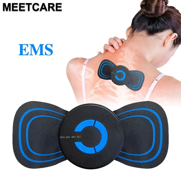 EMS Cervical Spine Neck Massager with Mini Stickers – 6-Mode Vibration Muscle Body Massager for Pain Relief