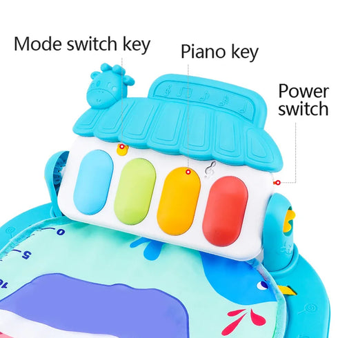 Kick and Play Piano Tummy Time Mat – Multi-Stage Baby Gym with Music & Lights