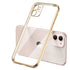 Luxury Plating Square Frame Silicone Transparent Case on For iPhone 11 12 13 14 15 Pro Max X XR XS Max 7 Plus Clear Back Cover
