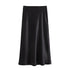 Women’s Solid Satin Midi Skirt with Silk Texture – Slim Fit Empire Waist Mermaid Skirt for Elegant Party and Vintage Fashion